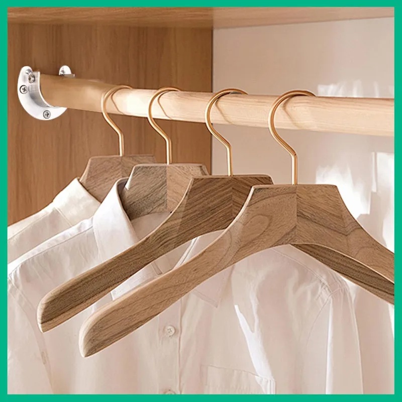10/2pcs Stainless Steel Closet Rod Brackets Flange Rod Holder Shower Curtain Rod Hook U-Shaped Hanger Bathroom Support Brackets view 3