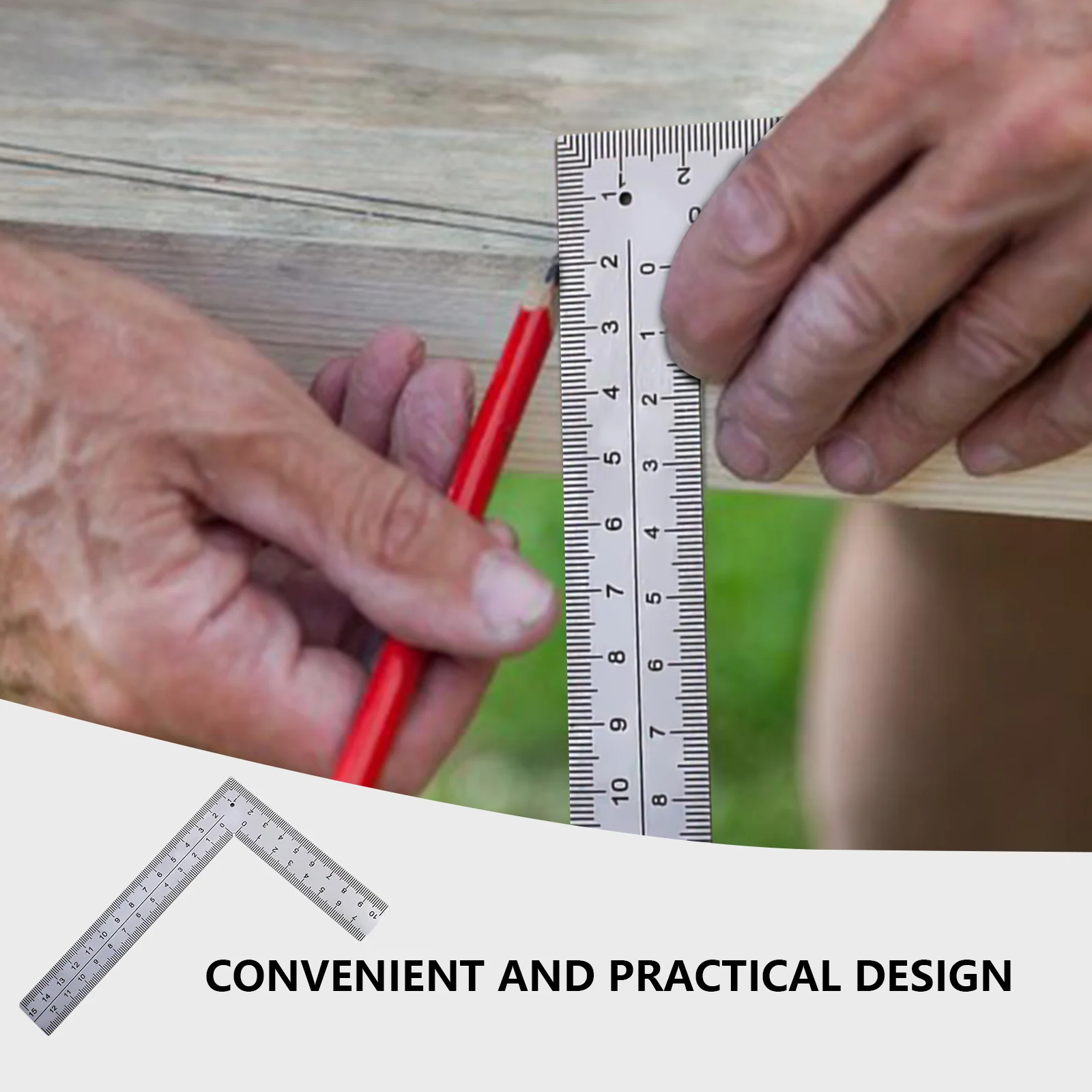 

Угольник L-образной формы с двусторонней разметкой и шкалой для деревообработки, столярных работ и проектов DIY – Измерительный инструмент