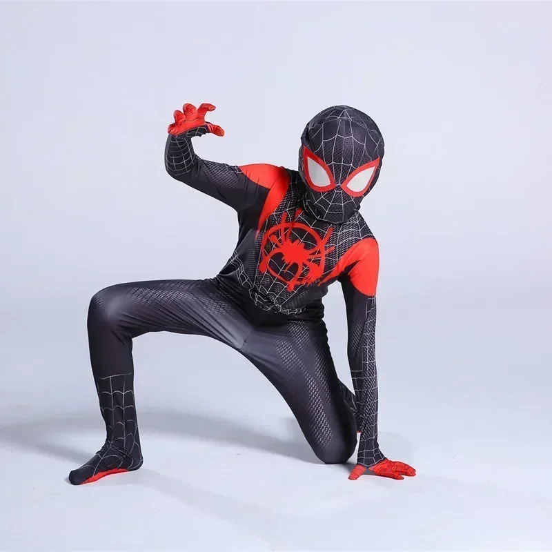 Kostium dla dzieci kostium superbohatera pająka body dla dzieci elastan Zentai Halloween Mann Cosplay kombinezon w stylu 3D