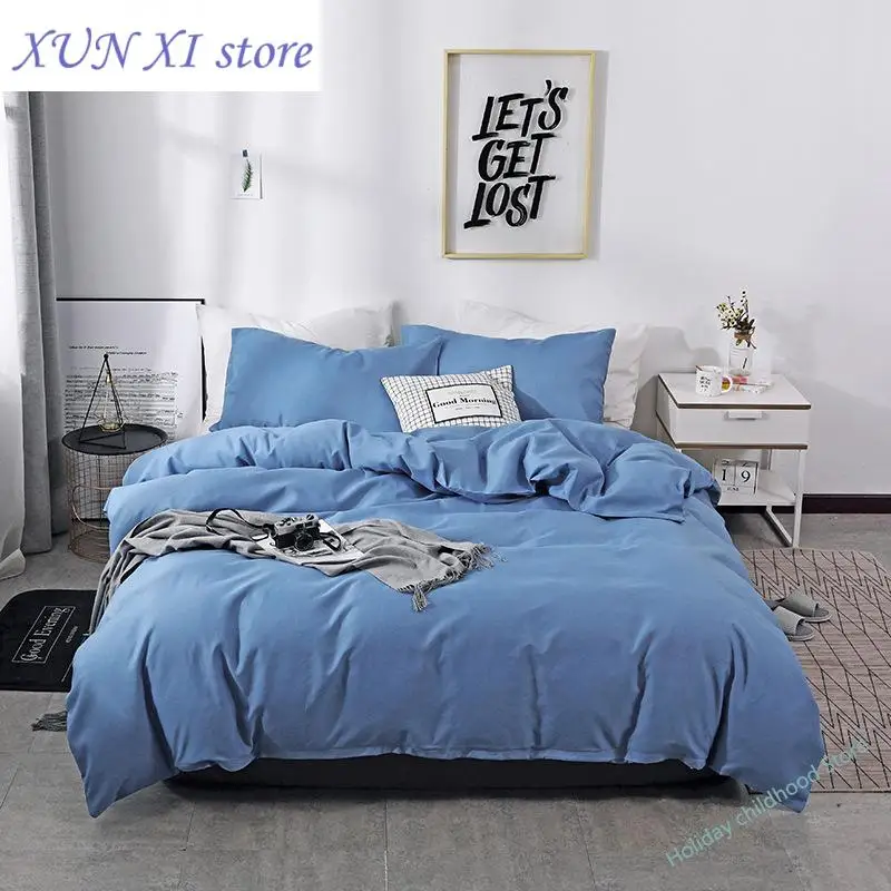 

Nordic Solid Color Sanding Duvet Cover 220x240 Single Double Queen King Simple Bedding Set Pillowcase Bedclothes (No Bed Sheet)