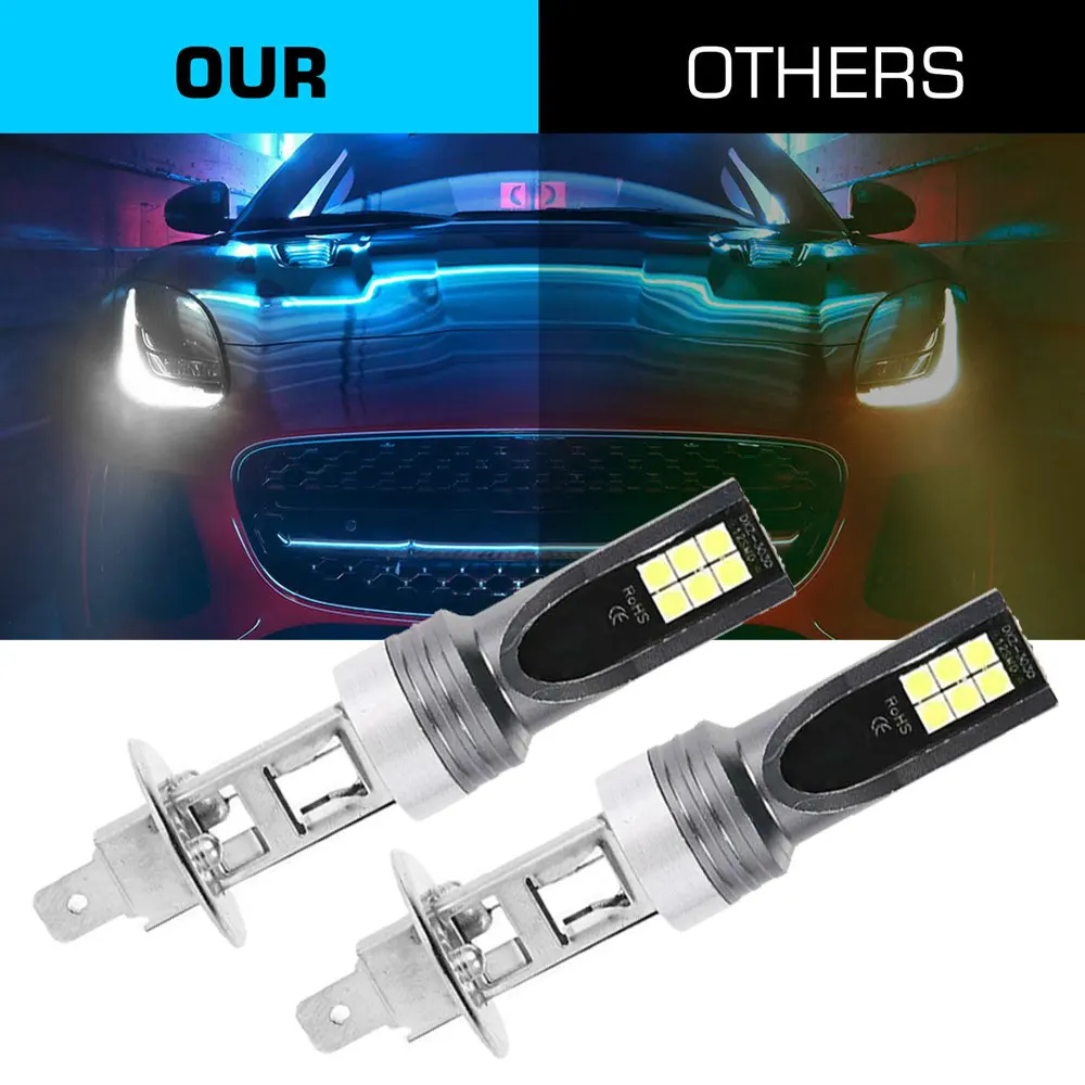 

2pcs 100W 6500K H1 LED Headlight Bulbs Conversion High Low Beam White Car Lights Turn Signal Universal Car Lights Accessories