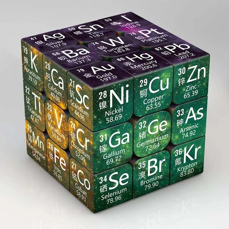 Rompecabezas de cubo mágico, elemento de química de matemáticas, juguetes educativos, regalos para niños, 3x3x3