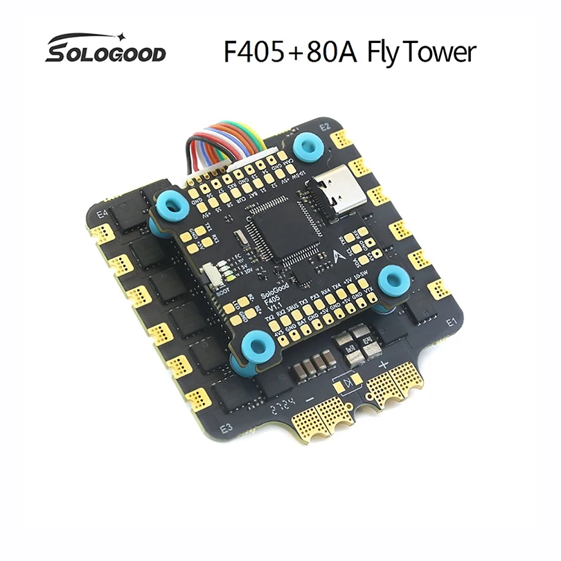 SoloGood F722 V1 / F405 Flight Controller 30.5X30.5mm 2-6S + 80A 4IN1 Brushless ESC Flytower for FPV Drones ICM42688P