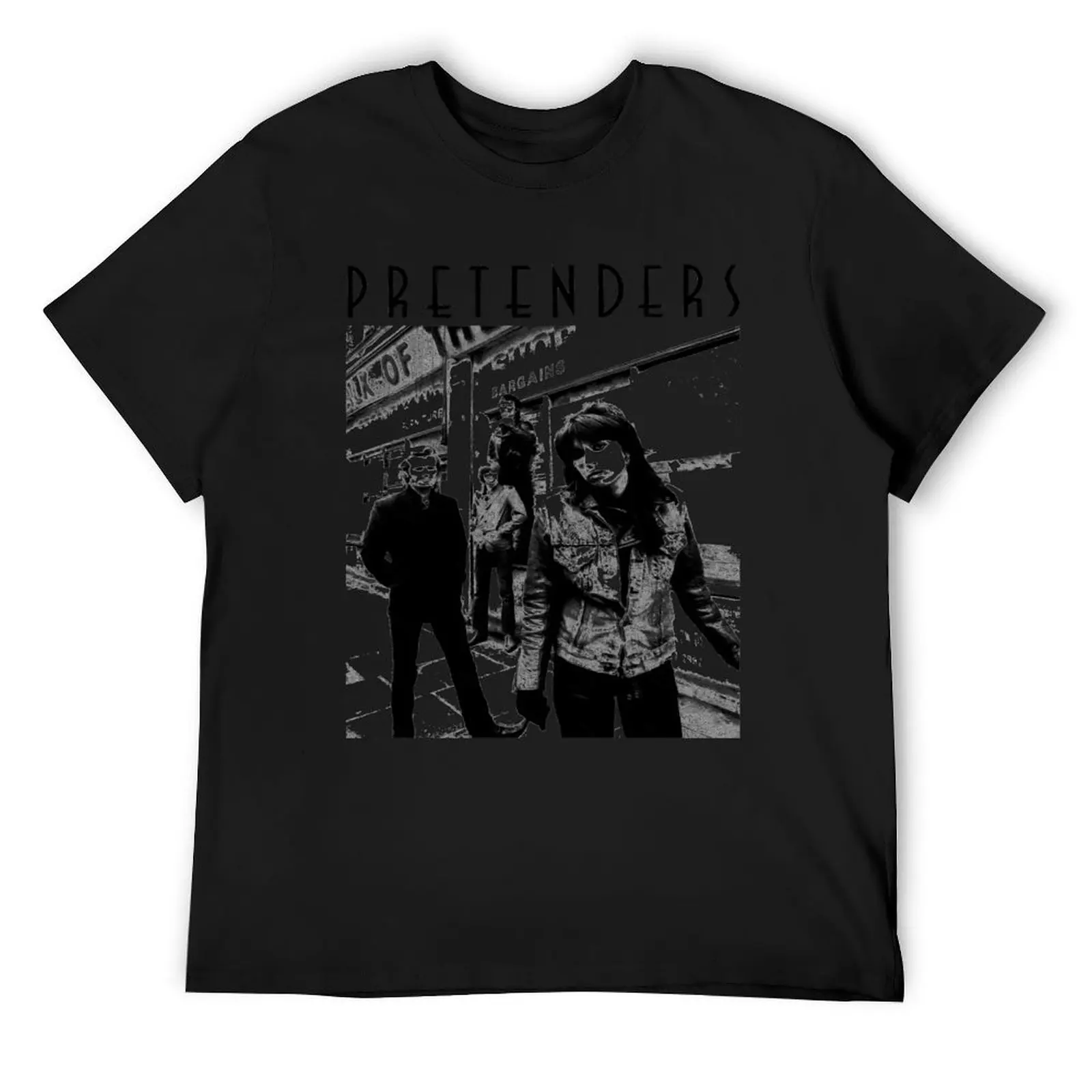 Pretenders Rock T-Shirt blue archive rapper graphic tees vintage clothes Men's t-shirts