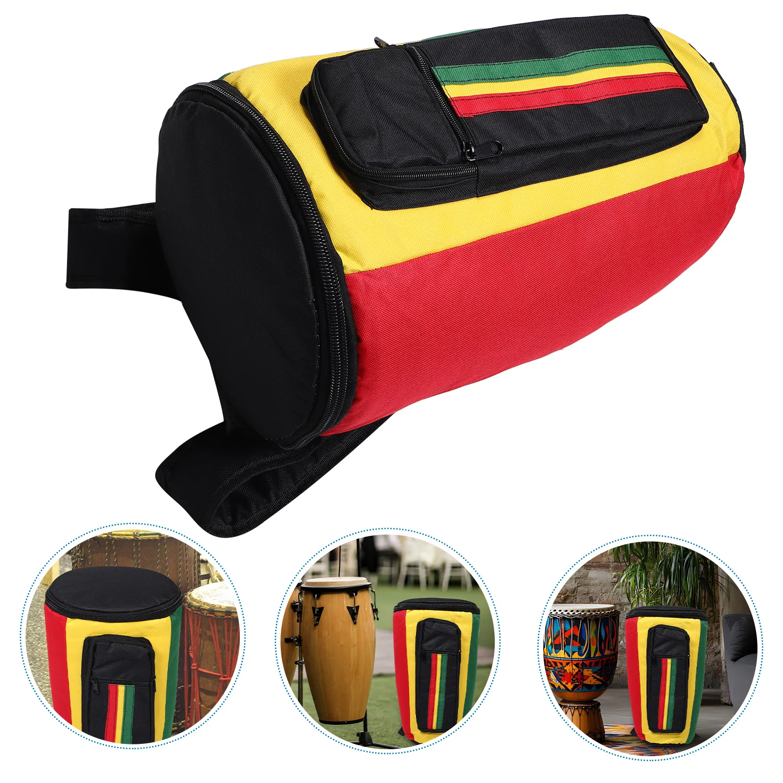

Tambourine Bag Djembe Drum Backpack African Carry Case Carrying Metal Transport