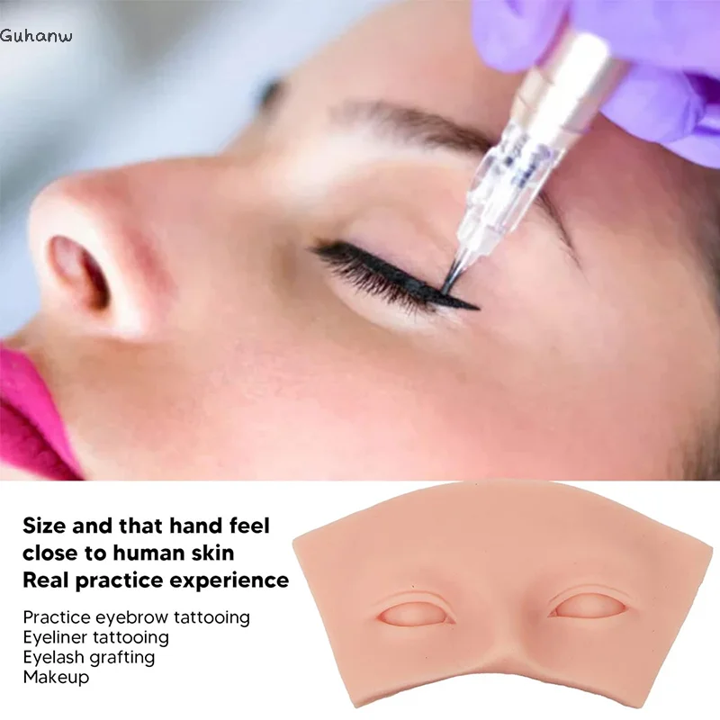 

1Pcs 5D Eyebrows Lashes Extension Training Practice Head Soft Grafted Eye Mannequin Model Silicone Skin Face Makeup Tools
