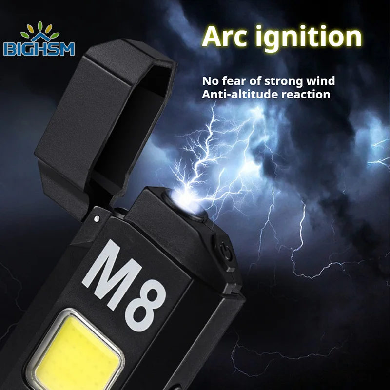 Portable Rechargeable Arc Light-er Lighting Light Mini Outdoor Multi Functional Waterproof Flashlight Keychain Lights
