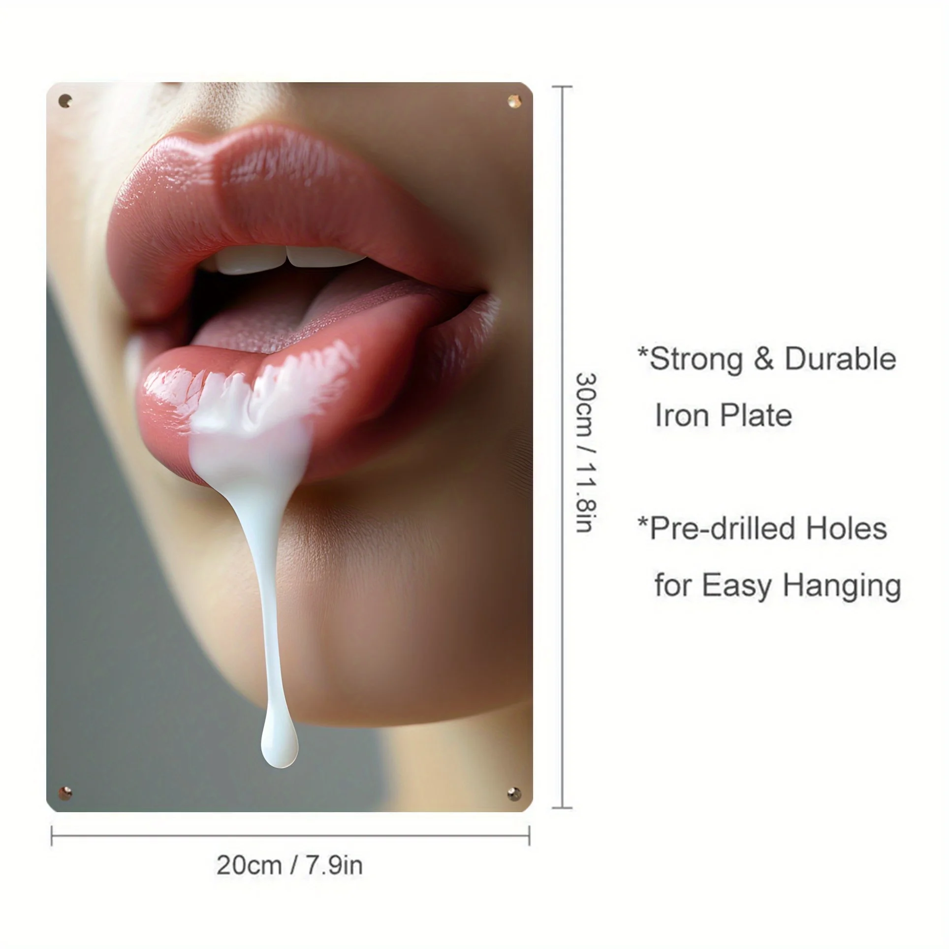 Glamorous Flowy Cream Lip Metal Art (8x12