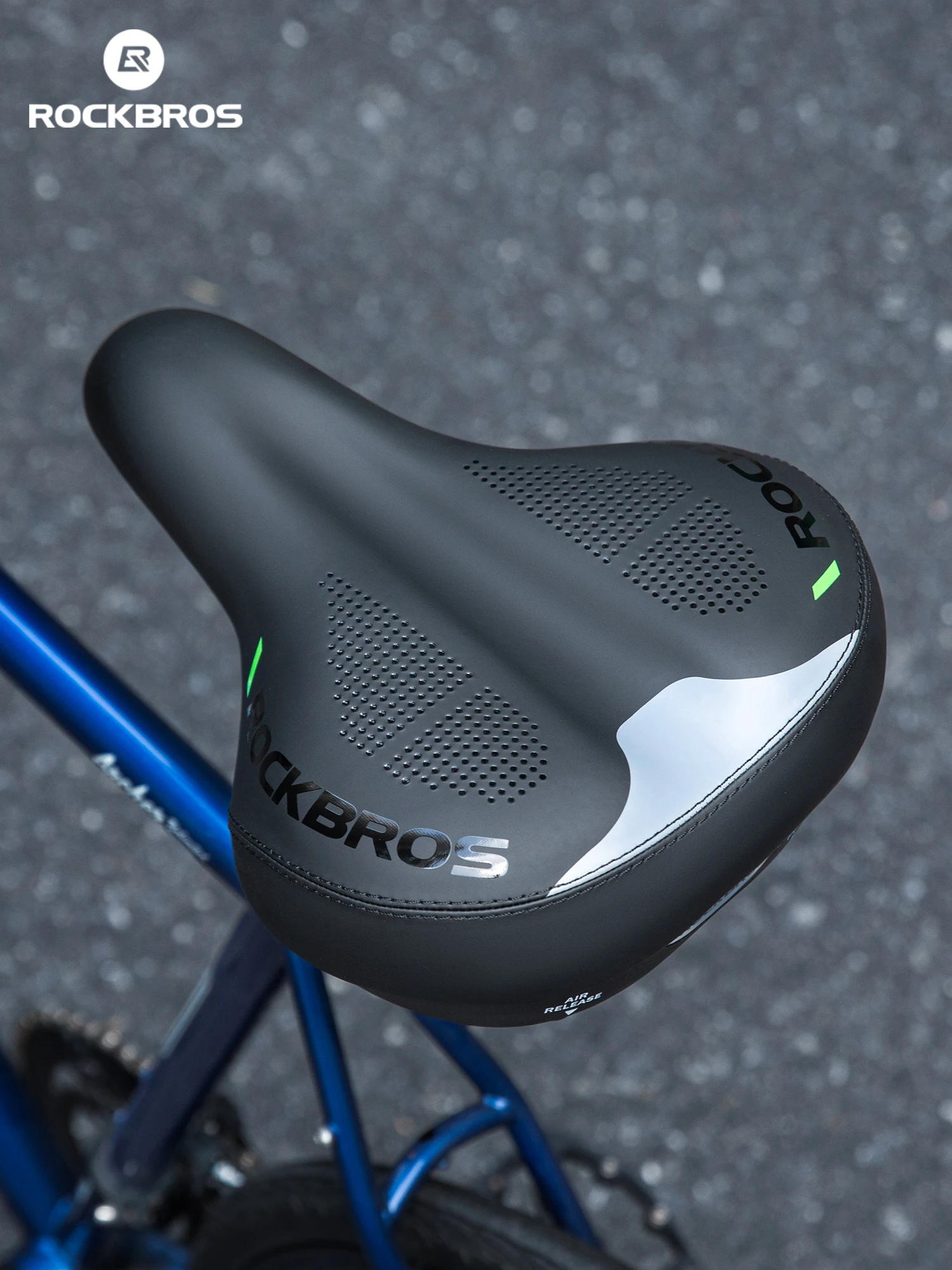 AliExpress ROCKBROS Bicycle Airbag Seat Cushion Double Shock Absorption Hardness-adjustable Seat Saddle Non-slip Surface Comfortable Saddle