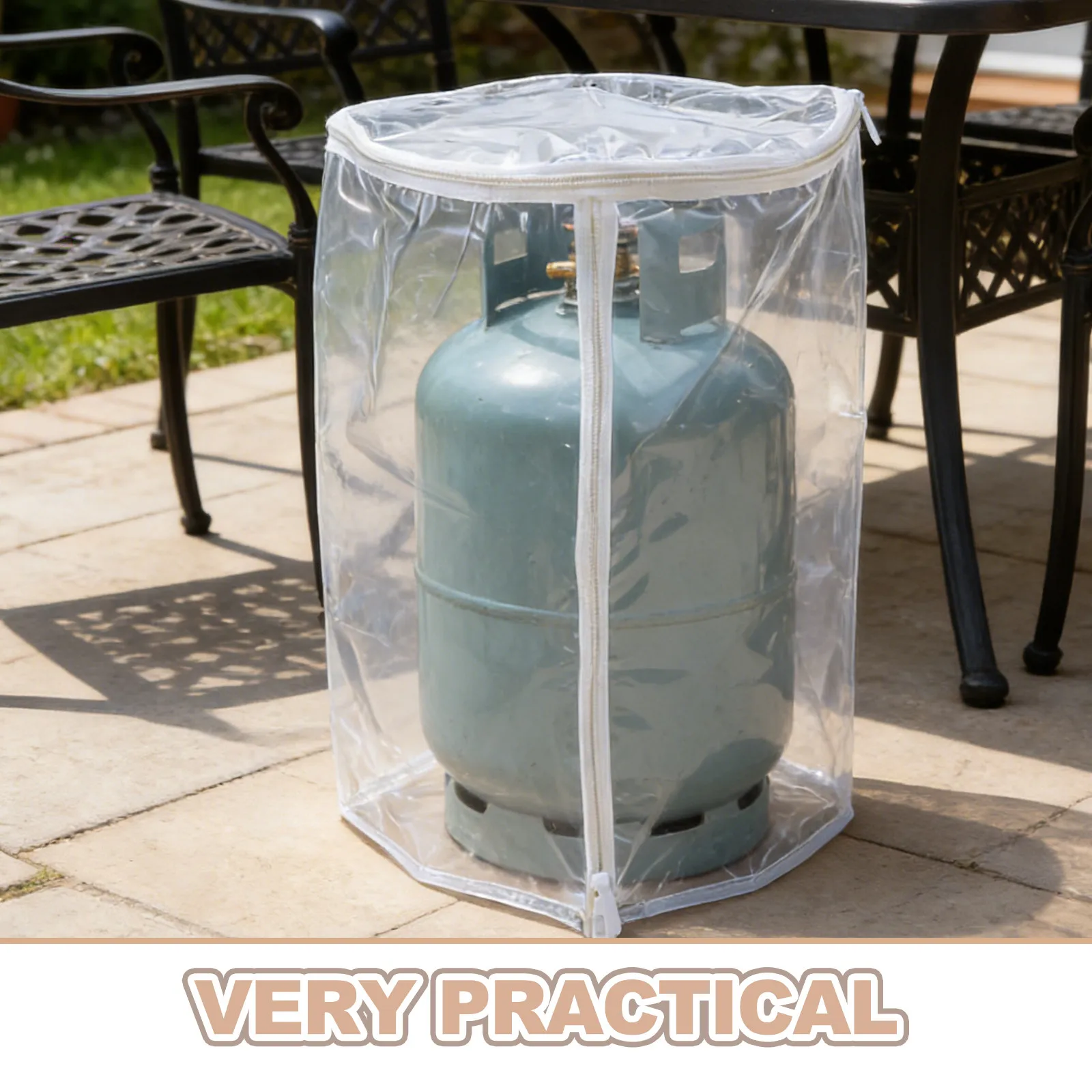 Clear Propane Tank Cover Waterproof Zippered Dustproof Gas Cylinder Protective Cover 11Lb Outdoor Rv Camper Grill Travel