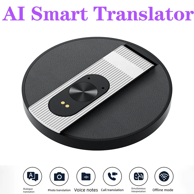 AI Smart Translator with Magnetic Stand,Multi-Language Real-Time Two-Way Translation,Offline/Call/Photo/Video Translate Device