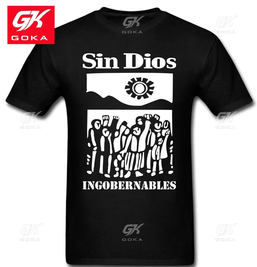 Sin Dios T Shirt Band Hardcore Anarcho Punk Rock Ingobernables Cotton T Shirt Vintage tops Hip Hop Short Sleeve Unisex T Shirts