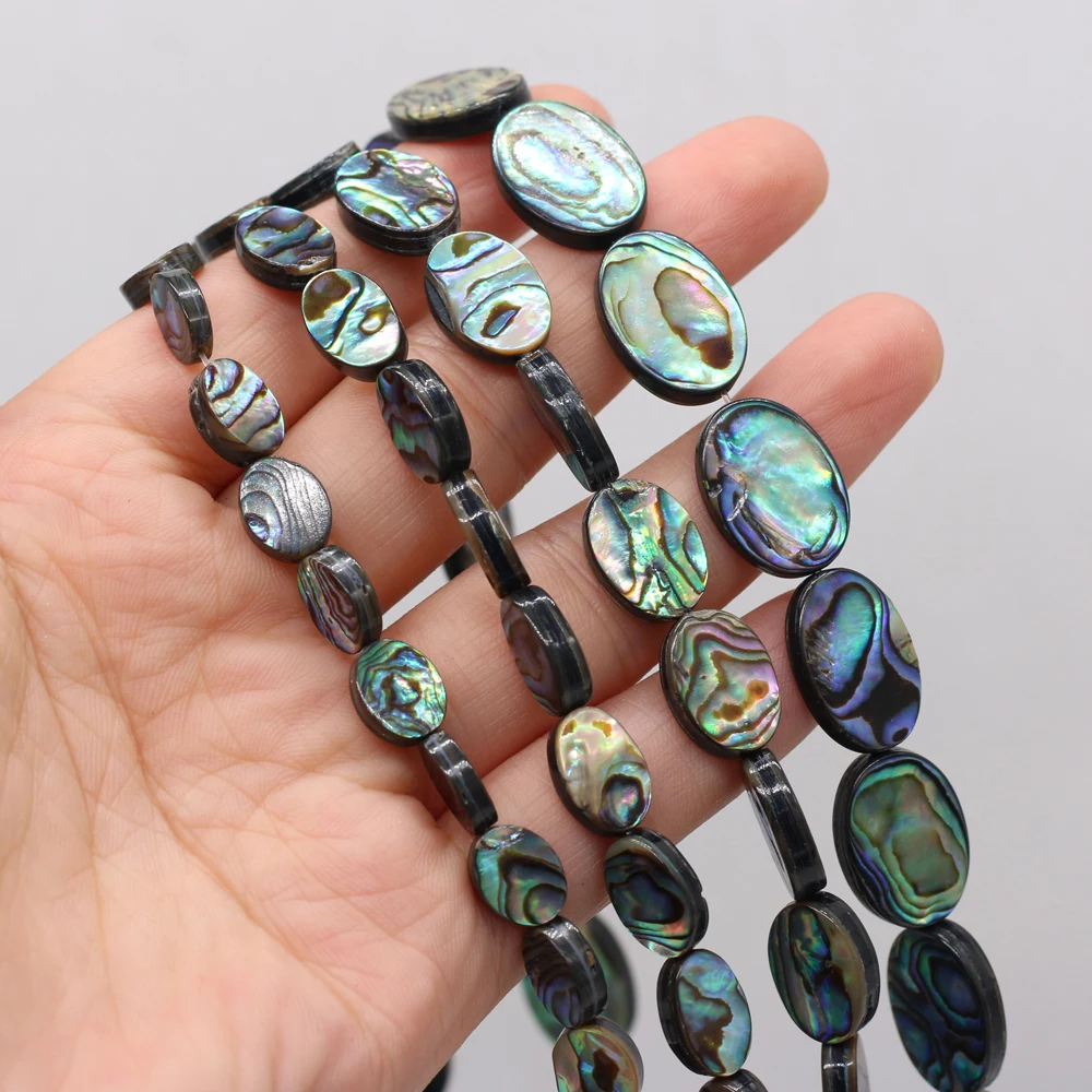 3Pcs Natural Shell Loose Beads Oval Abalone Shell Loose isolation bead Used for Jewelry Making DIY Necklace Bracelet Accessories