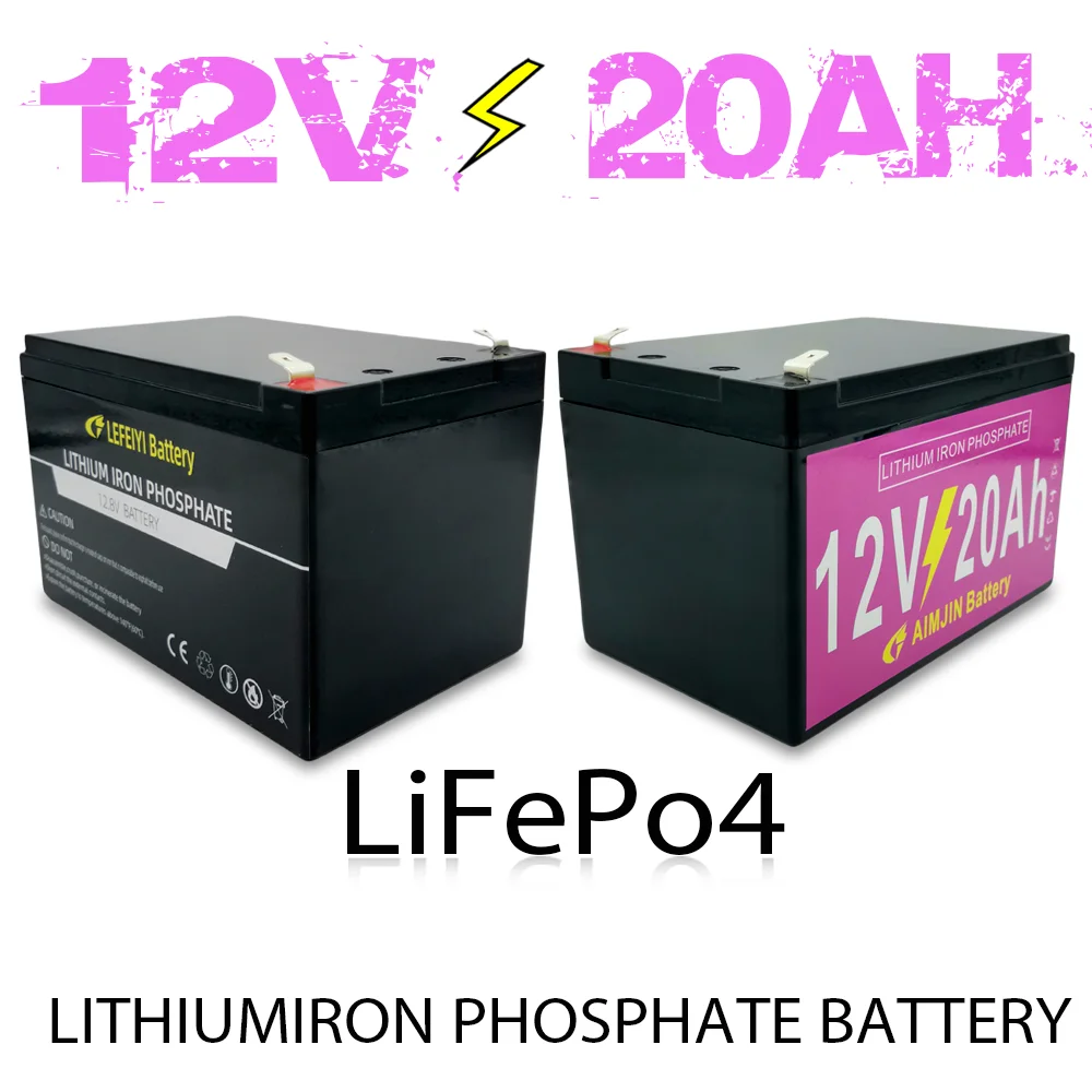 Baterai LiFePO4 12V 20Ah baru baterai Lithium besi fosfat Baterai BMS bawaan