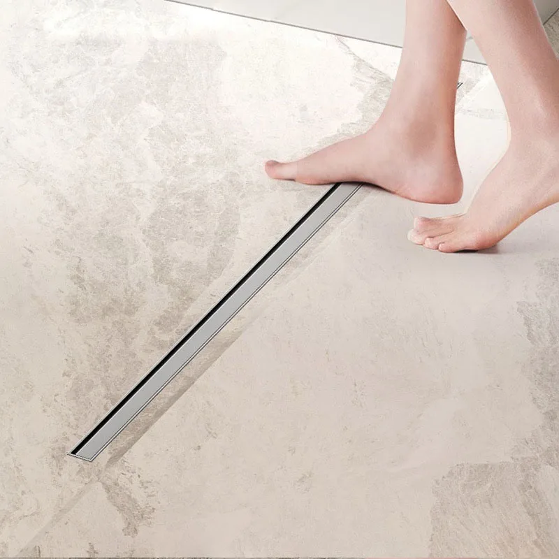 3.2cm Wide Shower Drain Extremely Narrow Linear Deodorant Floor Drain Sus304 Long Strip Minimalist Invisible Drainage 120cm