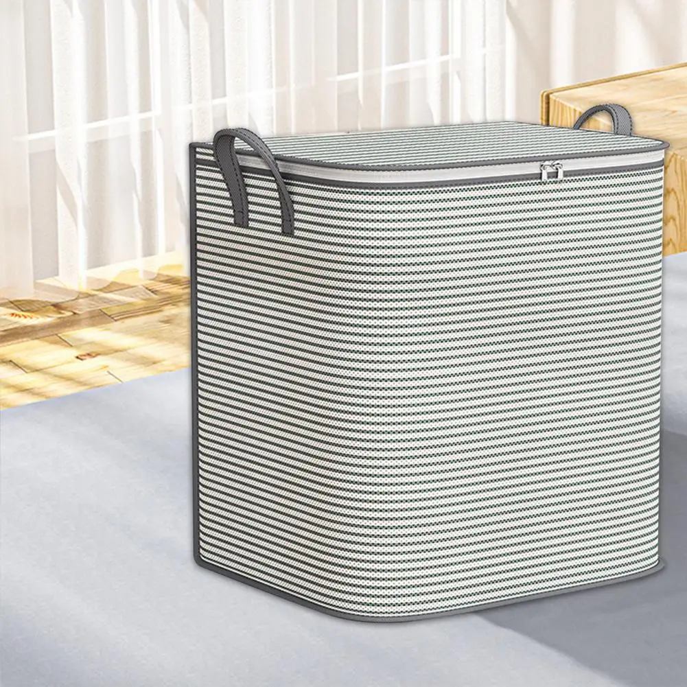 Clothing Storage Box Wardrobe Storage Bag with Zipper Closure Handle for Clothes Bedding Organization Closet Organizer
