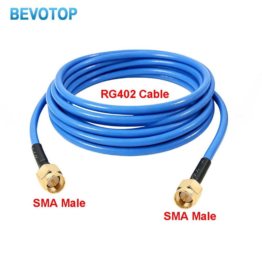 1Pcs RG-402 Cable SMA Male to SMA Male/Female Connector Blue RG-402 Semi Flexible High Frequency Coaxial Cable 50 Ohm 10cm-20m