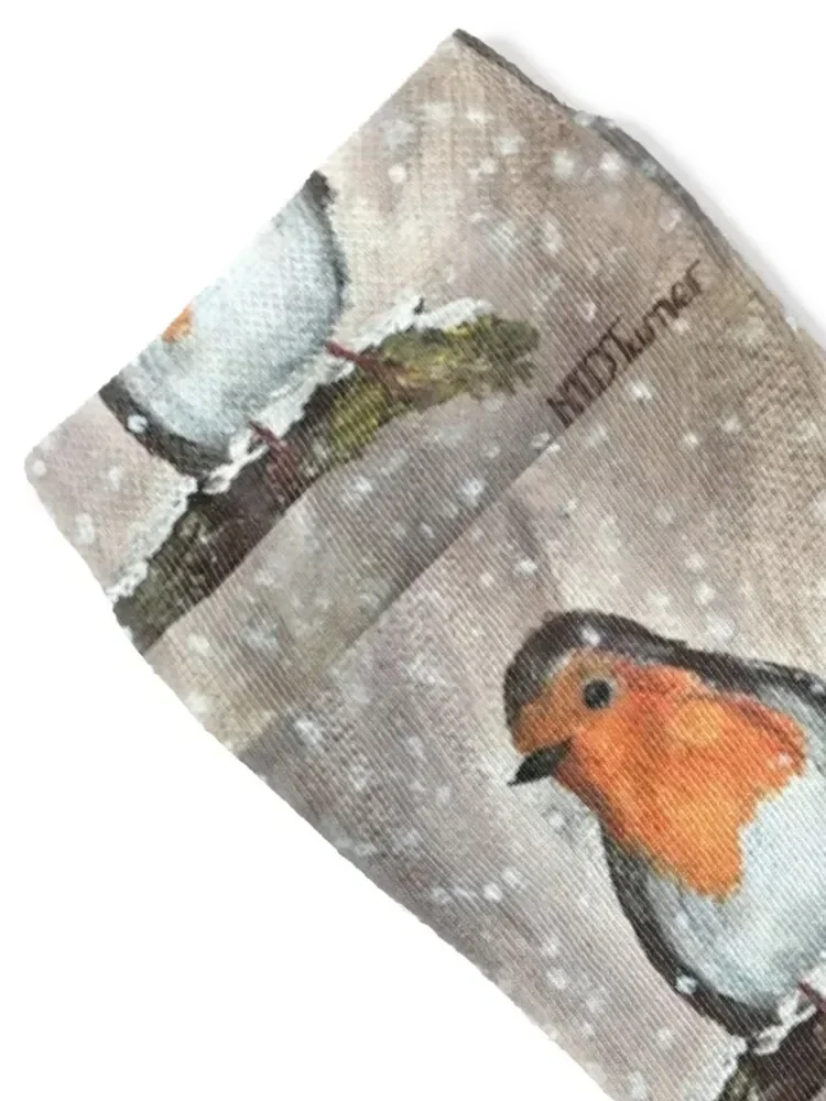 Snowy Robin Socks floral christmas gifts warm winter summer Men Socks Women's