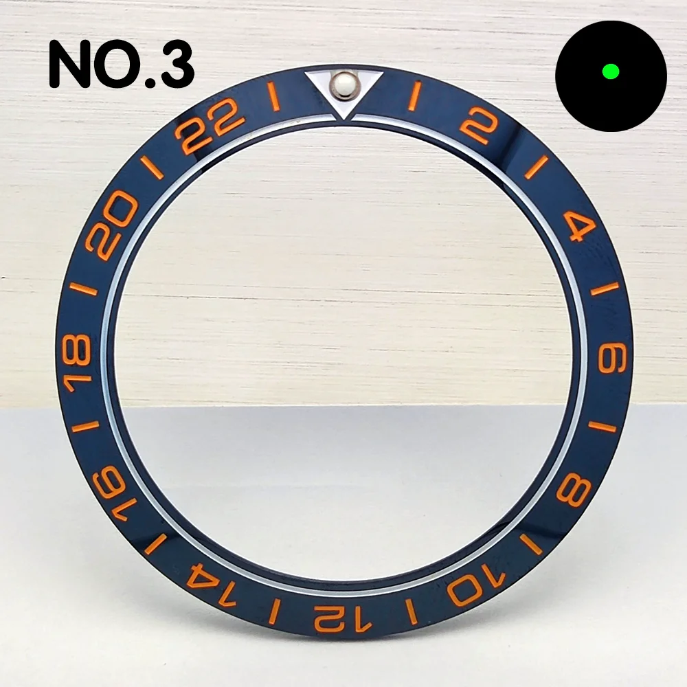 41mm Bezel Sloping Ceramic Bezel Luminous Bezel Fits 43mm Watch Case Parts Replacement Parts High Quality Watch Bezel