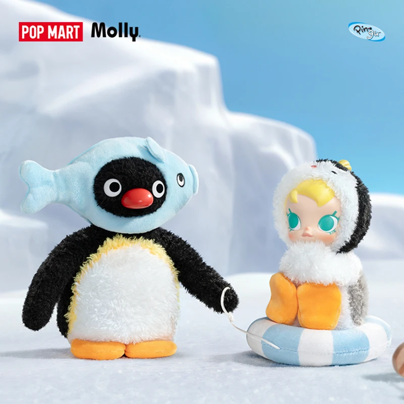 POPMART Baby Molly PINGU Happy Fishing Series Vinyl hanger Blind Box Guess Bag Speelgoed Pop Leuke Anime Figuur Ornamenten Gift