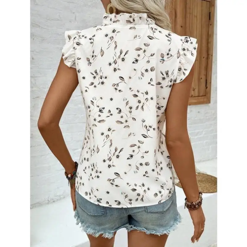 Casual impresso feminino irt solto ajuste diário usar couro do plutônio cintura-emagrecimento sete quartos gola sve desgaste interno