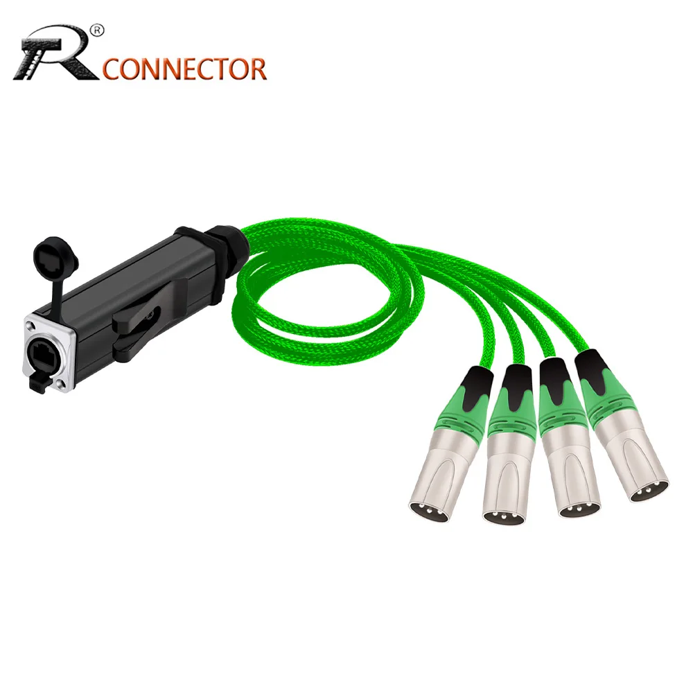 

4-канальный 3-контактный сетевой кабель XLR для многосетевого приемника RJ45 CAT5, сетевой конвертер, удлинитель для студии сценического освещения и записи