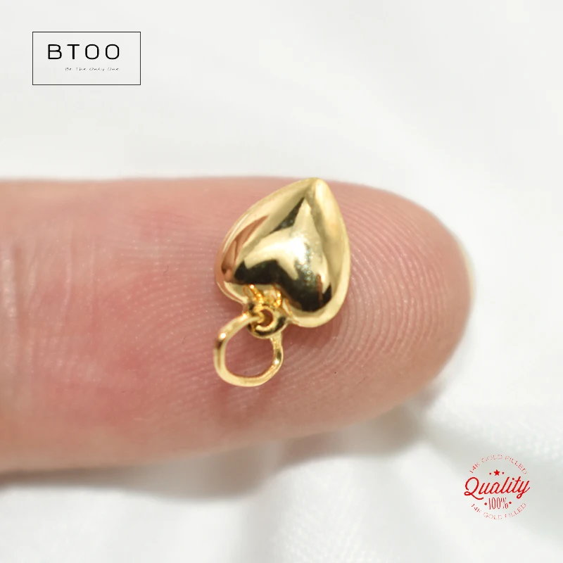 14 Karat Goldfilled 7mm Herzanhänger 1/20 14kt Gold Herz-Tropfenanhänger für Schmuckherstellung DIY Schmuckzubehör – Detail 10