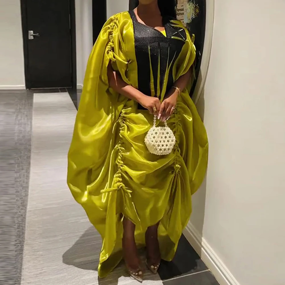 Traditional African Dresses For Women Dashiki Embroidery Maxi Robe Plus Size Boubou 2 PCS Set Clothes Wedding Party Evening Gown