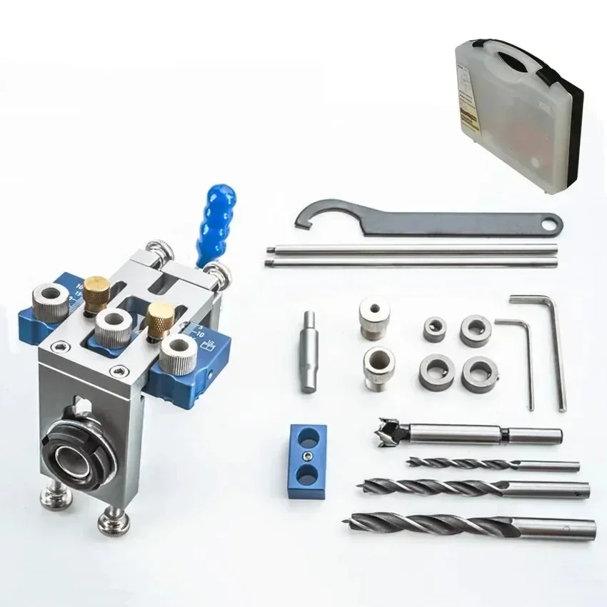 New Dowel Jig Pocket Hole Drill Guide 8/10/15mm Aluminum Locator Woodworking Tool