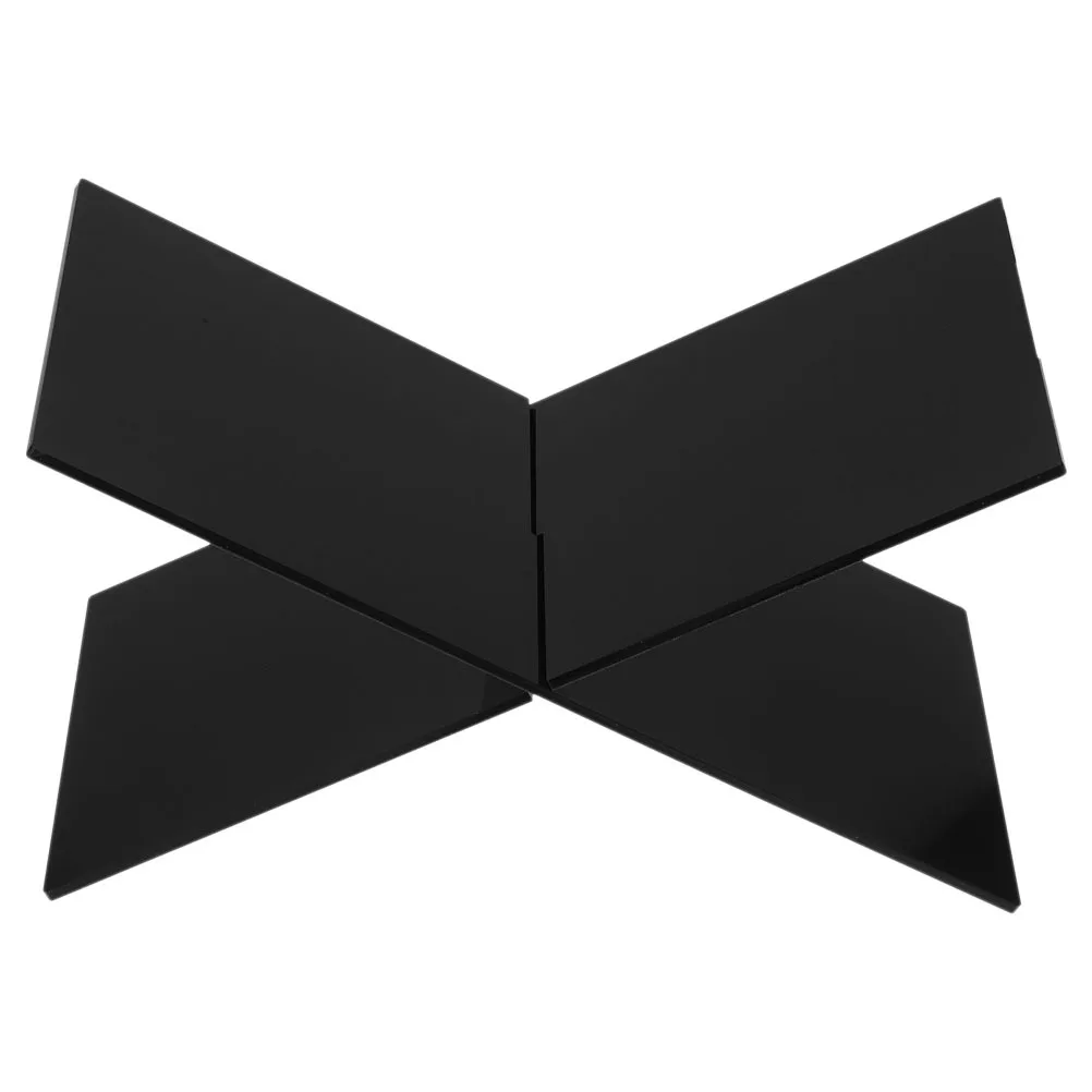 

1pcs X-Shaped Book Stand 4Mm Thick Acrylic Black Compact Lightweight For Study Office Desk Organizer Shelf Book Display Stand