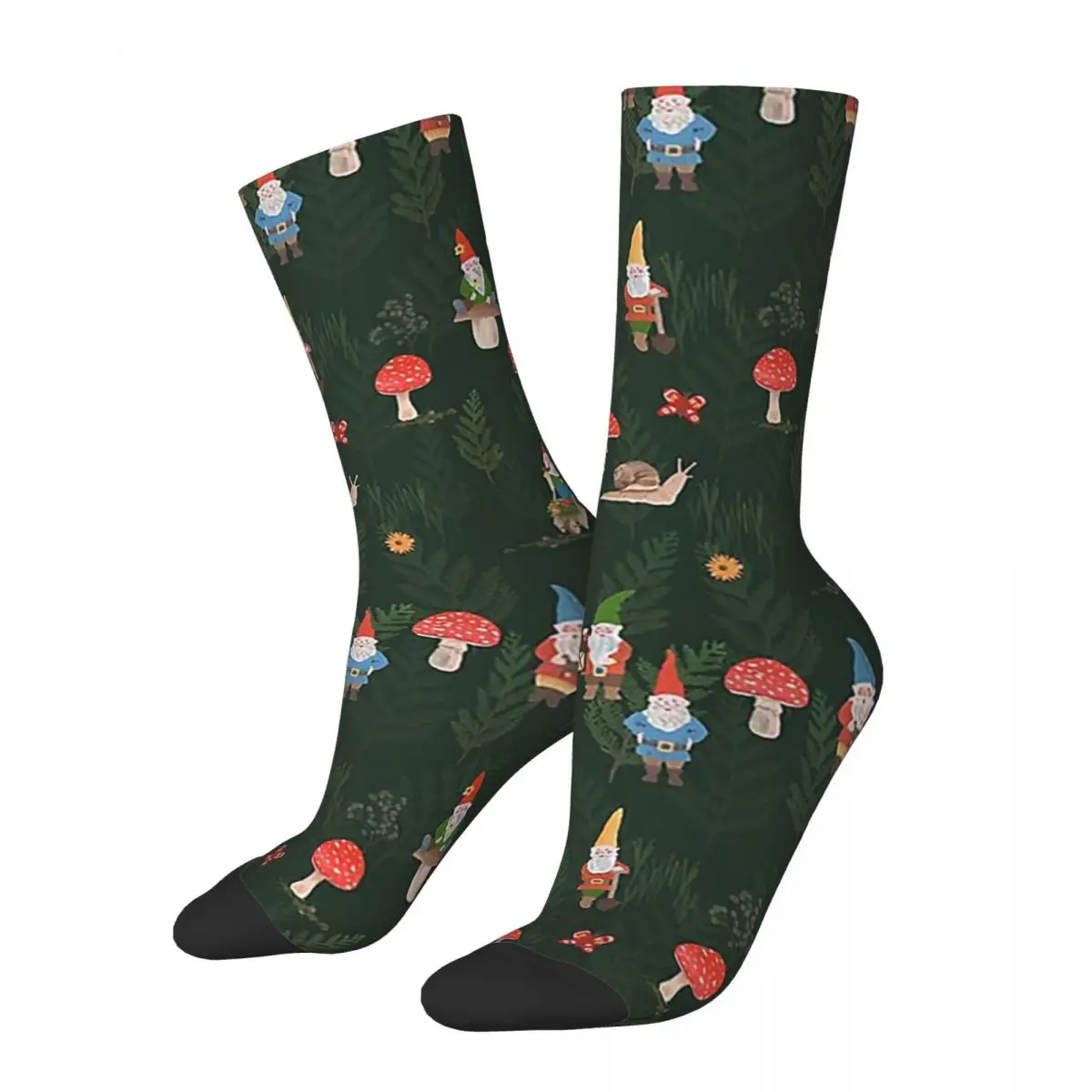 

Woodland Gnomes Socks Harajuku Super Soft Stockings All Season Long Socks Accessories for Man's Woman's Birthday Present