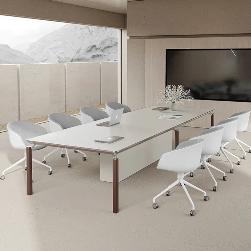 Small Conference Room Table Modern Luxury Long Table Rectangular Business Negotiation Office Desk Mesa Office Furniture Wall