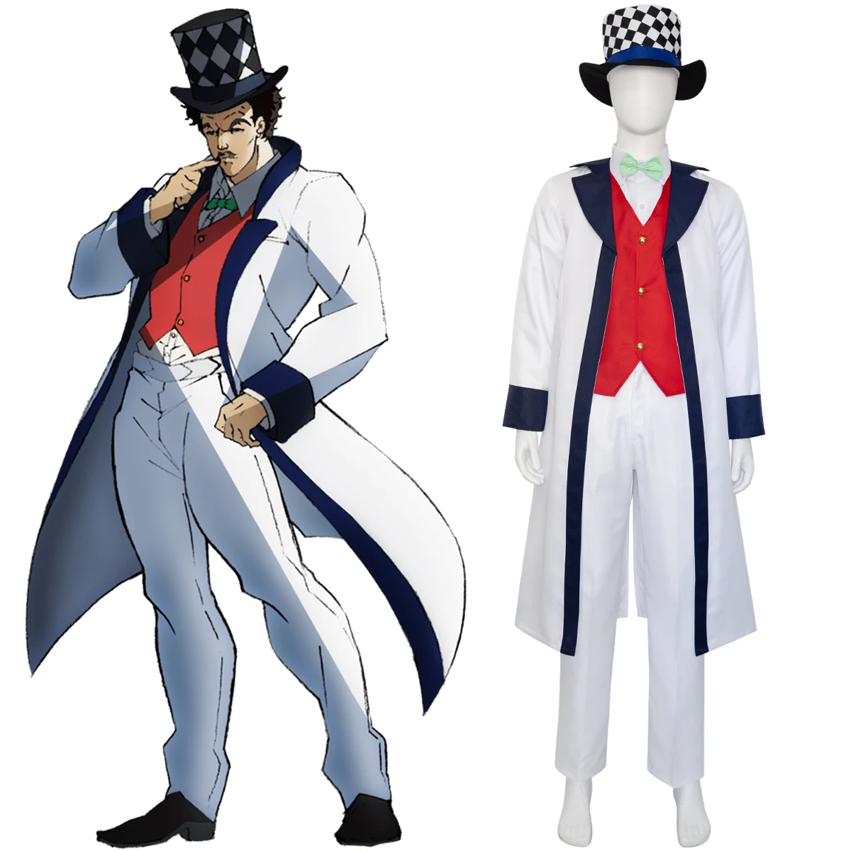 JJBA Phantom Blood Will Anthonio Zeppeli disfraz Cosplay Anime parte 1 traje blanco