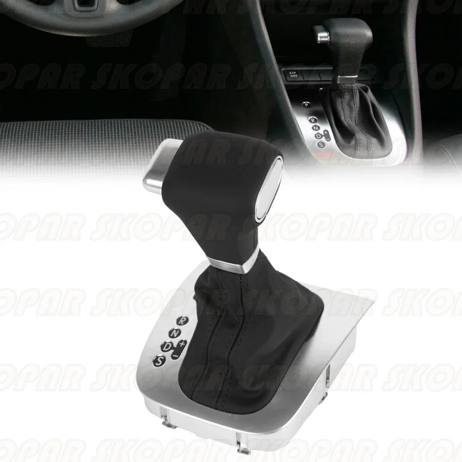 

For VW Golf 5 MK5 / Golf 6 MK6 / Jetta 2006 2007 2008 2009 2010 2011 Car Automatic PU Leather Gear Stick Shift Knob 1K1713203AG