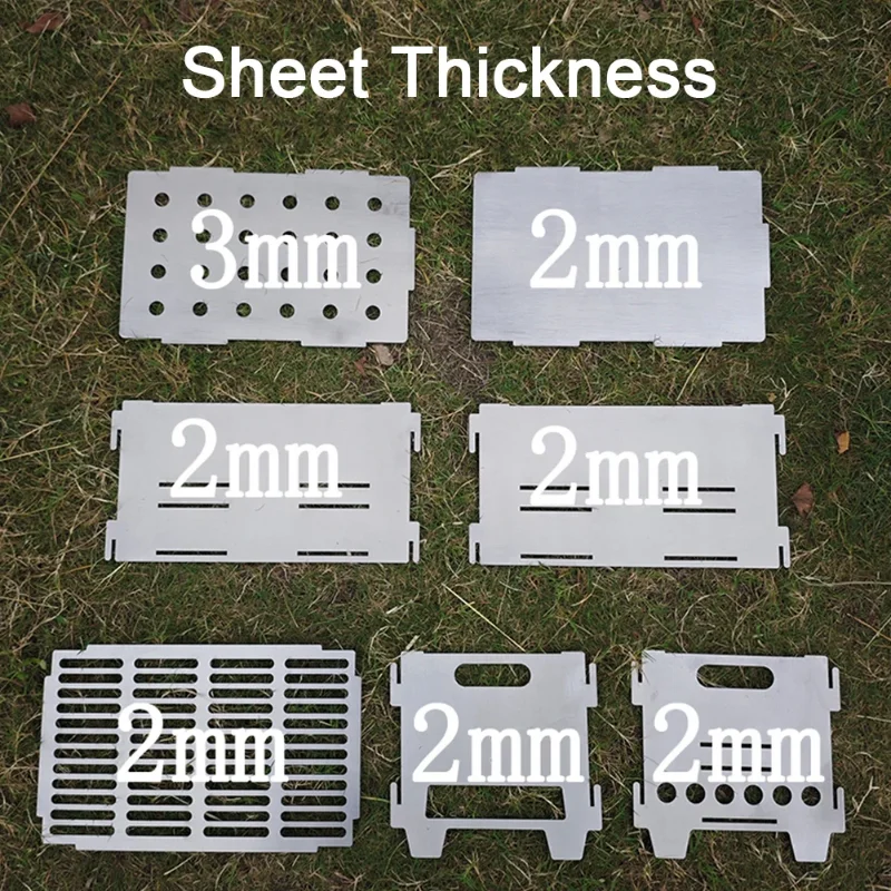 With Adjustable Height Multifunctional Fire Pit for Outdoor Camping Titanium BBQ Grill Rack Portable & Assembled Charcoal Stove