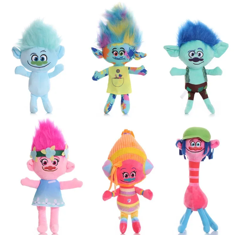 New cartoon 27-32cm Trolls 2 Cartoon Animation Plush Doll Poppy Blanche Anime Character Cute birthday Gift for party toys