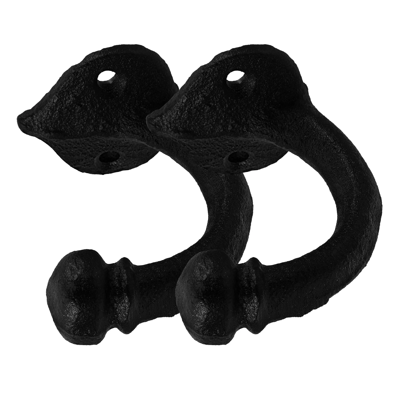 

2pcs Wall Home Decor Cast Iron for Bedroom Kitchen Bathroom Long Body Heavy Decorative Hooks For Wall Duty Storage Hooks