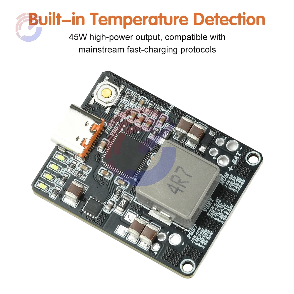 

45W PD Fast Charge Module IP2369 2-6S Bidirectional Power Bank Board Type-C with Temp Protection for Laptop Drone Battery