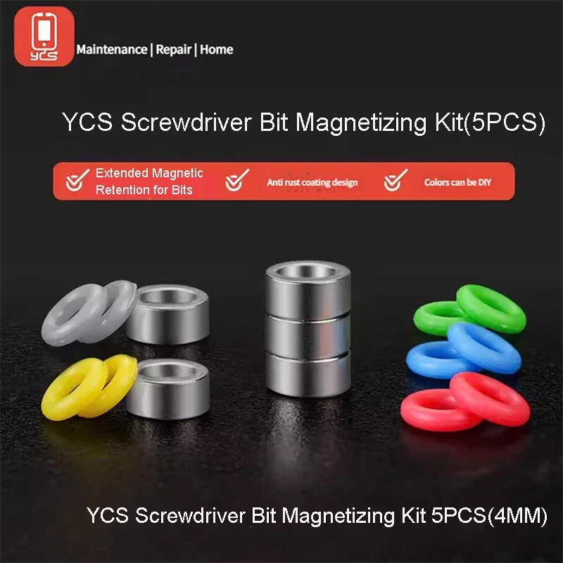 YCS Screwdriver Bit Magnetizer Kit with Magnetic Ring & Magnet, Mobile Phone Repair Special Magnetizing Tool for Bits