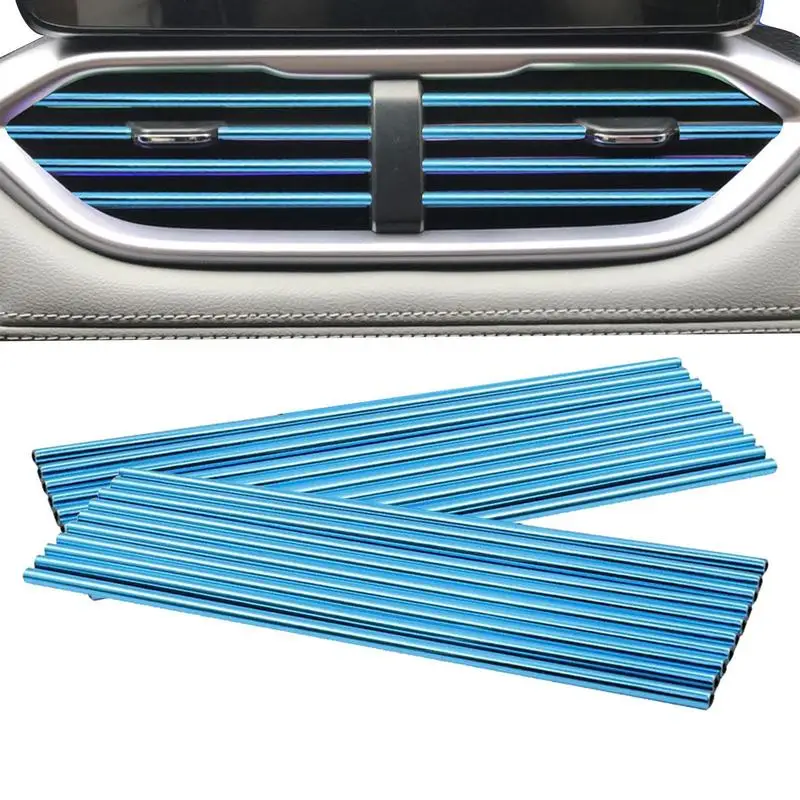 10Pcs Car Air Conditioner Outlet Decorative U Shape Moulding Trim Strips for Air Conditioning Port Car Styling Accessories