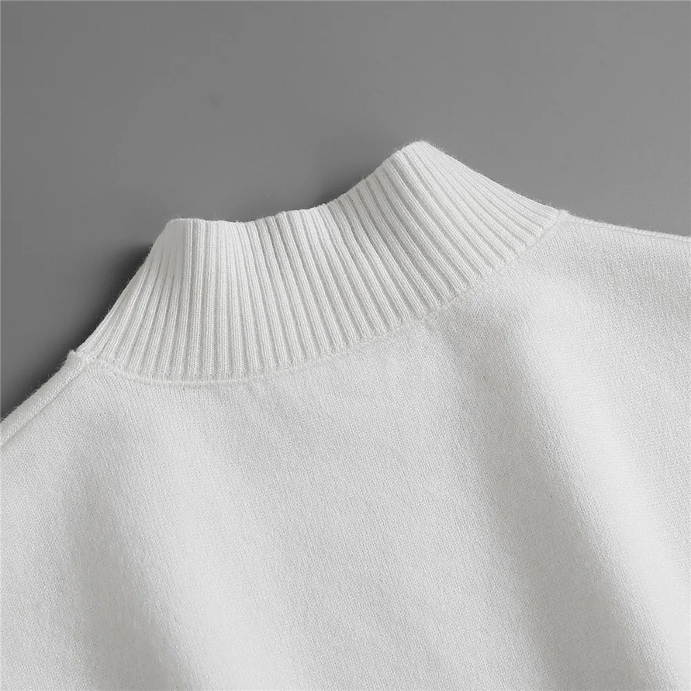 

Elegant Winter Sweater False Collar Adjustable Solid Color Turtleneck Neckwear Warm Half-Shirt Style Blouse Top