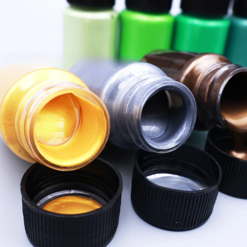 16 Color Pearl Acrylic Pigment High Gloss Metallic Color 20ml Hand Drawn Graffiti Waterproof Glossy Painting Acrylic Paints