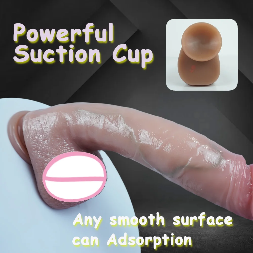 Lifelike Liquid Silicone Dildo – Multi Sizes,Waterproof, Skin Friendly, Suction Anywhere Smooth for Hands-Free Play view 3