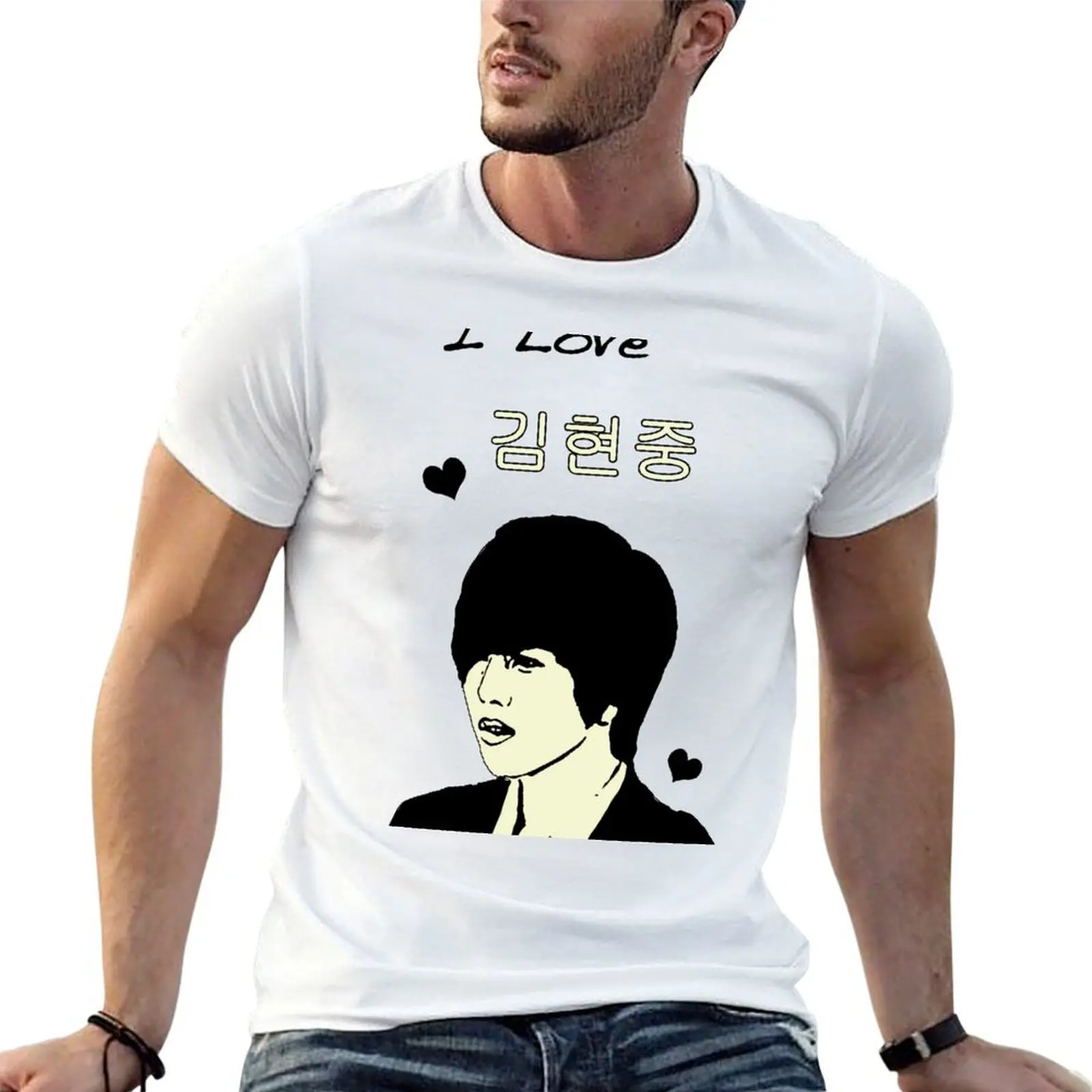 Kim Hyun Joong T-Shirt summer top graphic t shirt vintage black t shirts for men