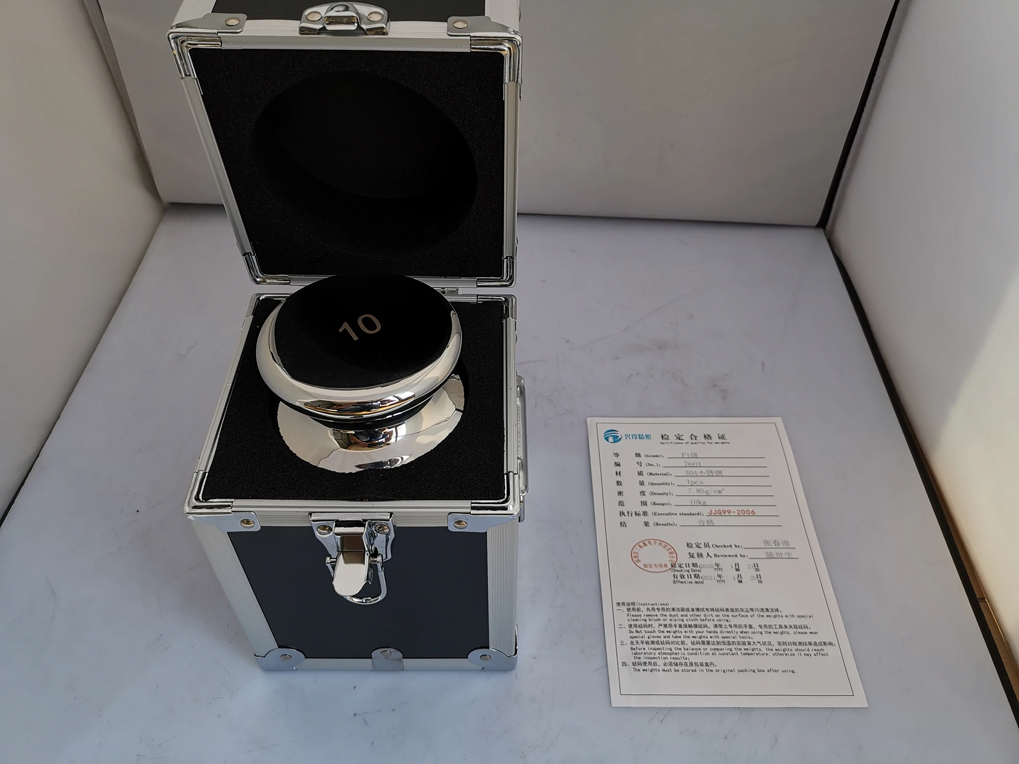 F2 Grade 1PCS 10kg 304 Stainless Steel Calibration Weight for Digital Scale Calibration Precision Check Calibrated Packed
