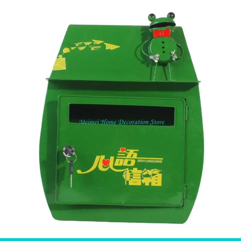 H7BF Rusts Proof Letter Box With Frogs For Courtyards Decoration And Mail Storage