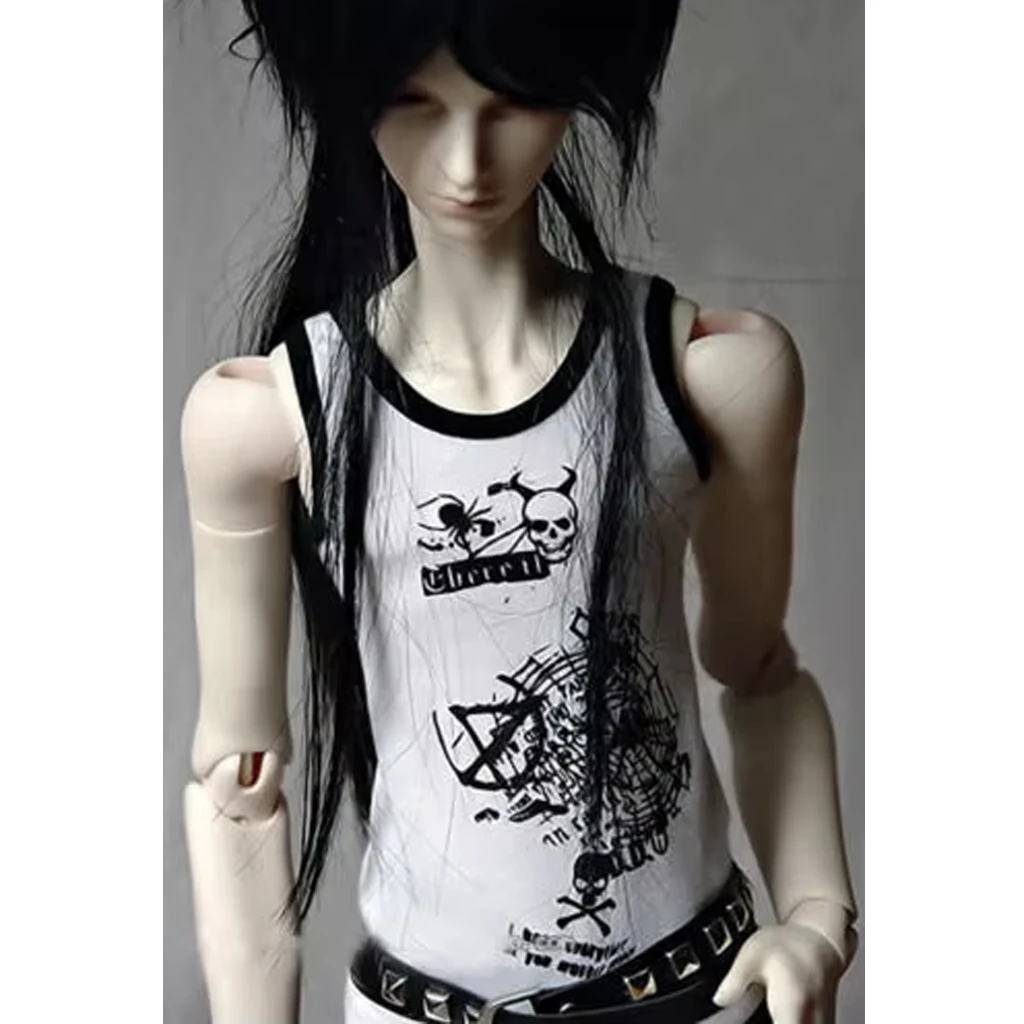 [wamami] 810 #   Gilet/vestiti/serbatoio/camicia con stampa nera/bianca per MSD 1/4 1/3 SD DZ SD17 DZ70 BJD Dollfie