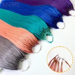 Colore doppio bastone Micro anello estensioni dei capelli blu viola rosa grigio 613 colore 20 