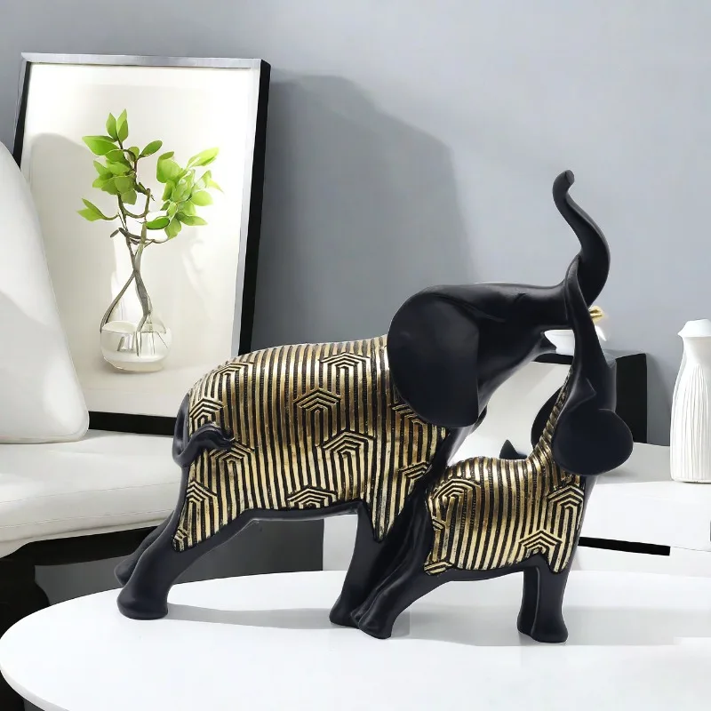 Modern Minimalist Line Mother Child Elephant Ornaments, Home Decor, Living Room Tabletop