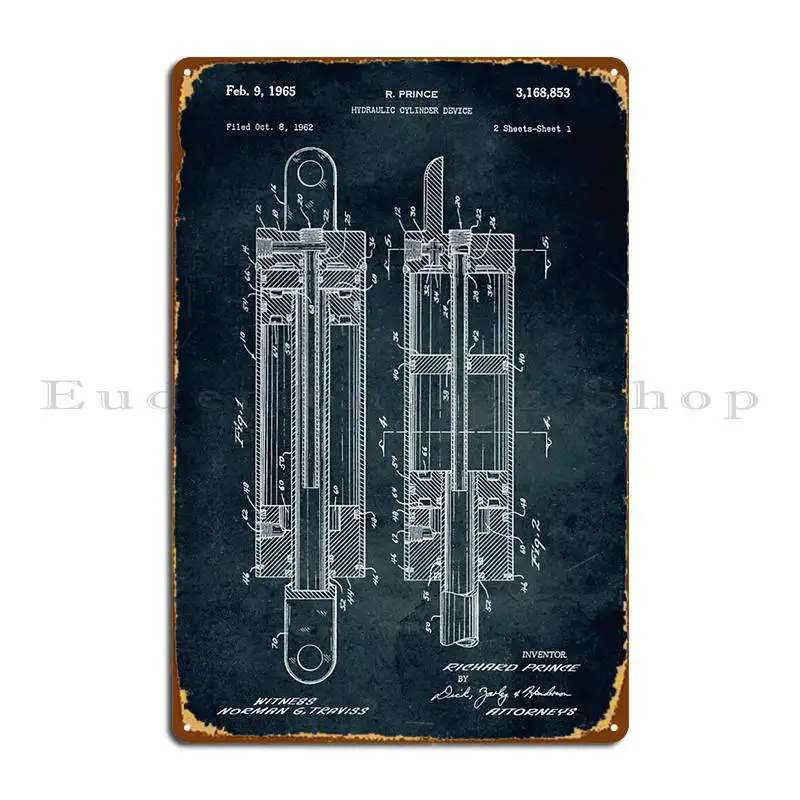 1962 Hidraulic Cylinder Device Metal Sign Printed Painting Cave Vintage Garage Tin Sign Poster